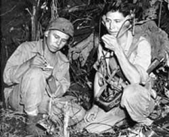 Navajo Code Talkers=so smart, so amazing! It was these brave men who were able to completely confuse the enemy (the Japanese at the time). It was the one code that the Japanese army could never decipher.